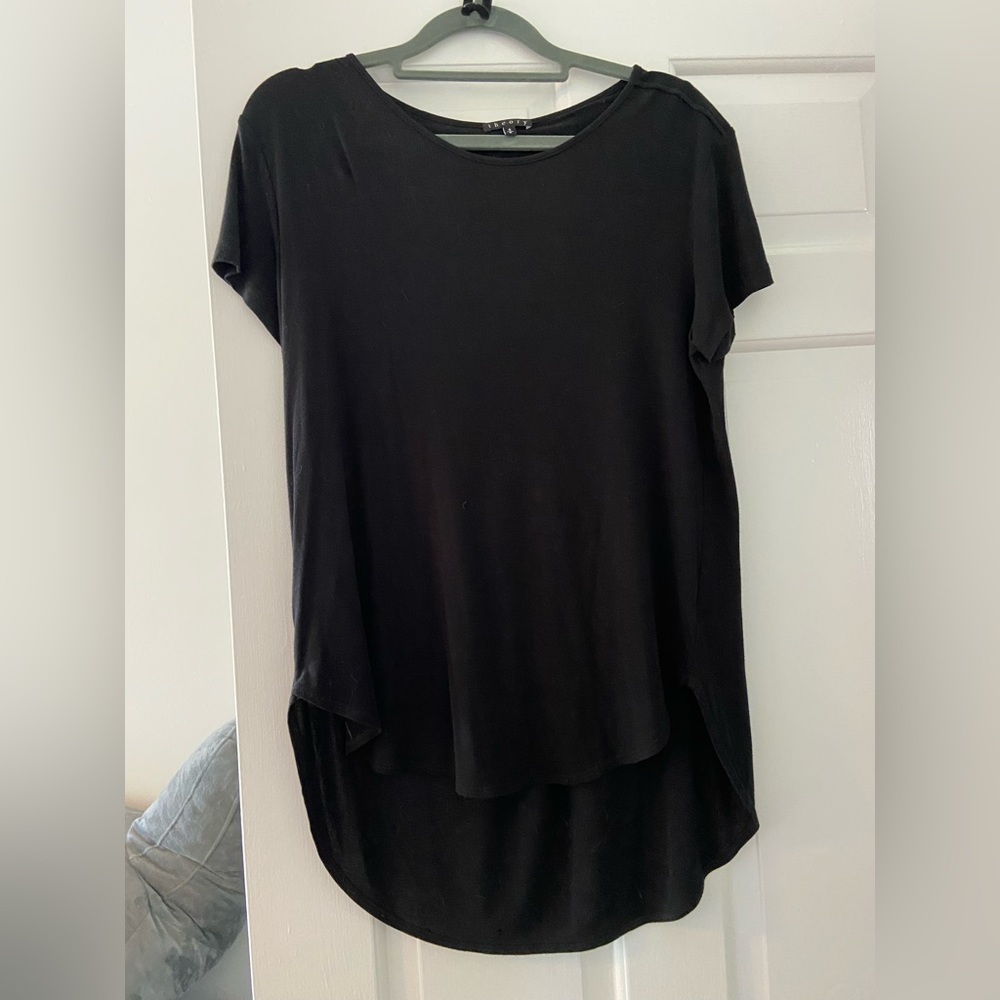 Theory small tee tshirt black designer viscose
